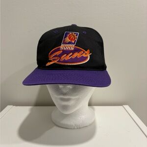 Vintage Phoenix Suns Black and Purple Script Logo Snapback Hat the game